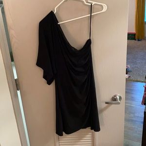 B. Smart dress. Black Body con one shoulder dress